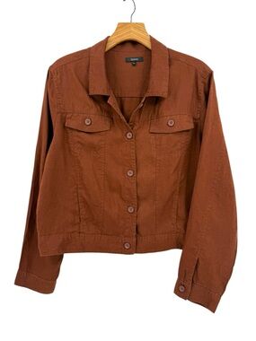 Quince 100% European Linen Jacket in Chocolate Brown Size XL